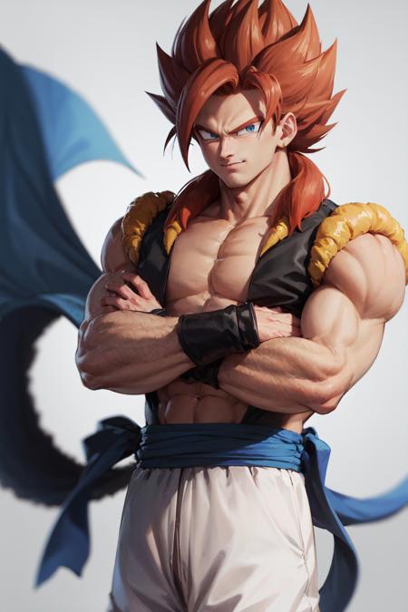 00096-348938009-(masterpiece, best quality_1.2), , cowboy shot, solo, male focus, 1boy, gogeta, muscular male, smirk, looking at viewer, crossed.jpg